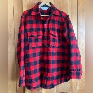Vintage Woolrich Red and Black Plaid Shirt / Jacket